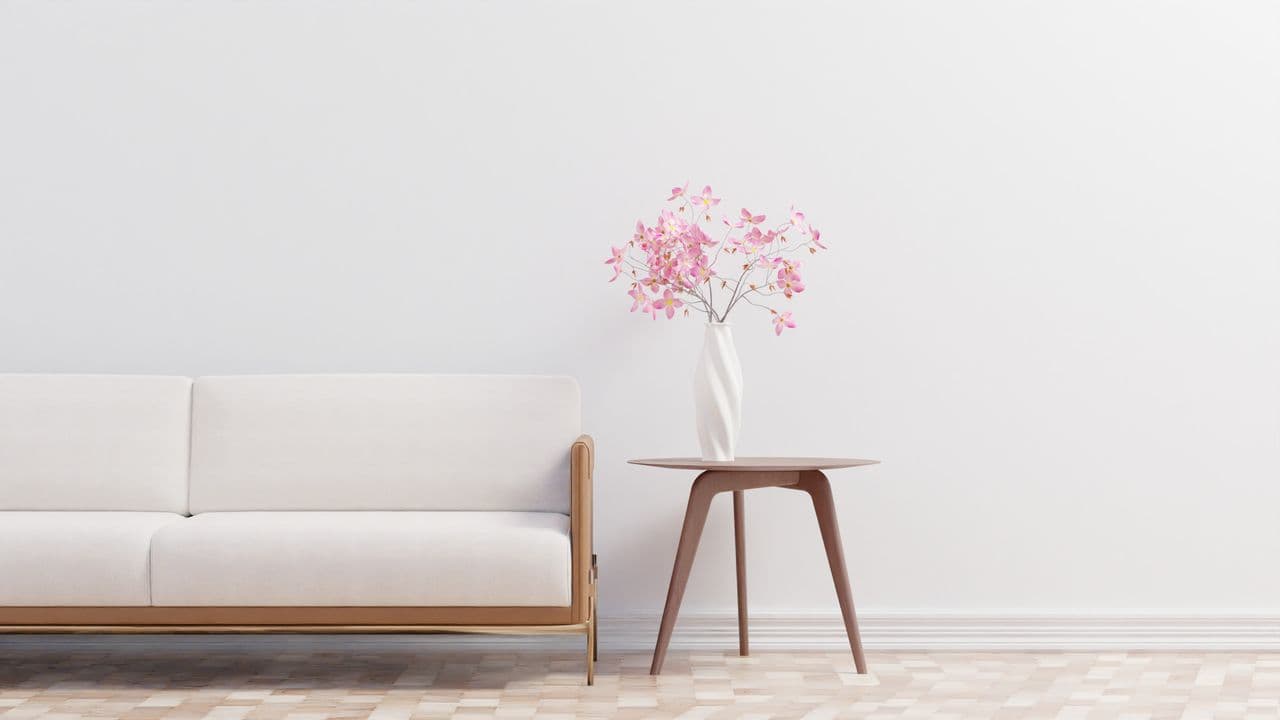 Calm modern living room with soft light